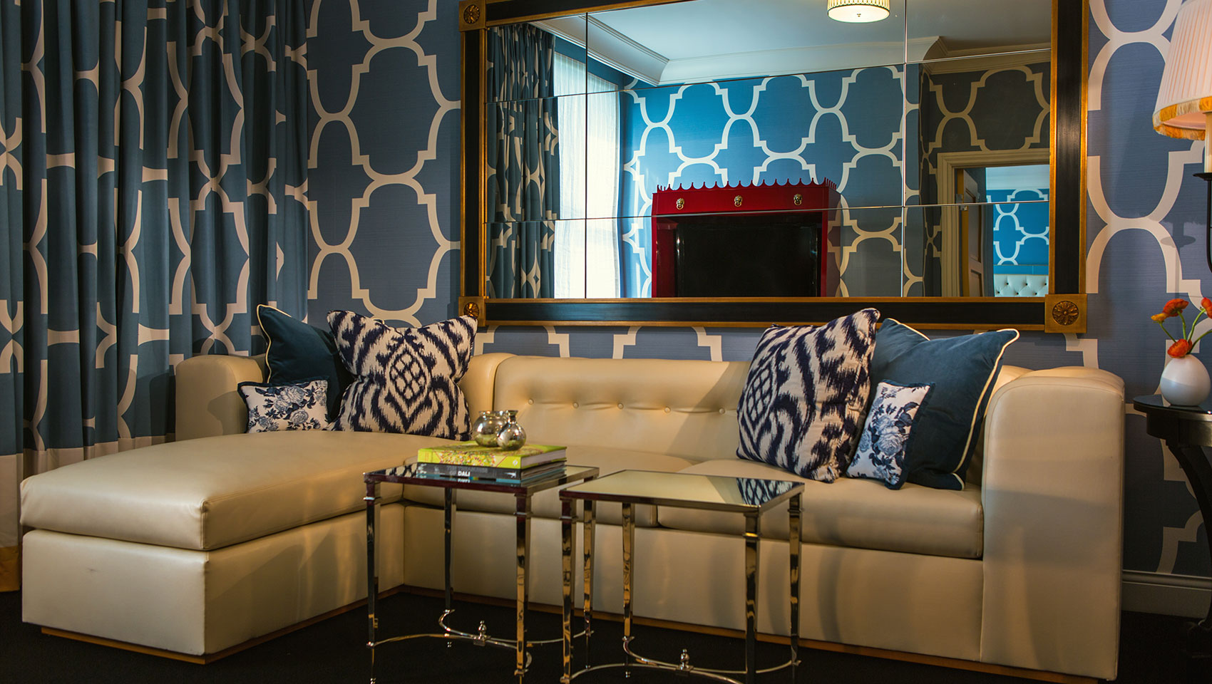 Sofe in suite at Kimpton Hotel Monaco Philadelphia