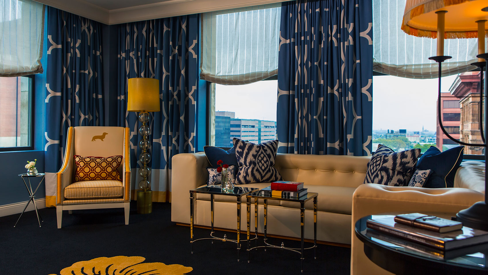 Suite sitting area at Kimpton Hotel Monaco Philadelphia