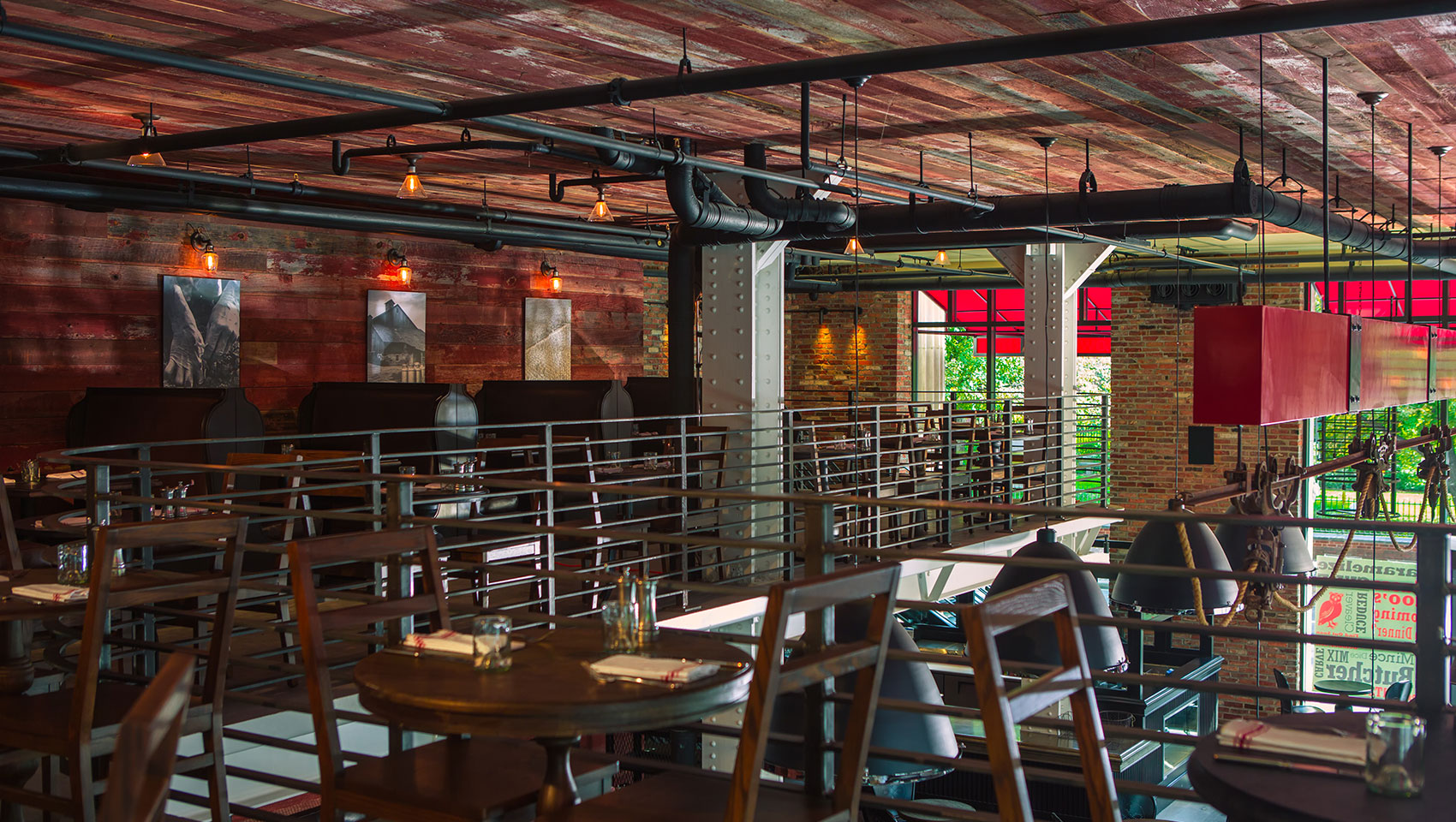 Upstairs seating at red owl tavern