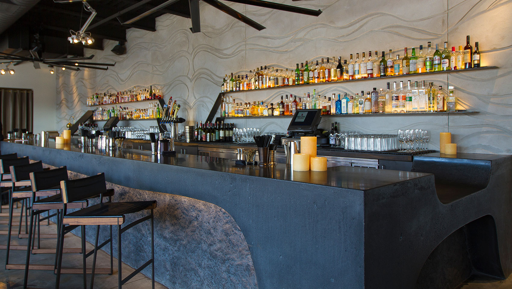 View of bar at Stratus rooftop lounge