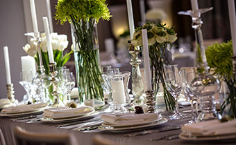 dining setup at the Monaco Philadelphia